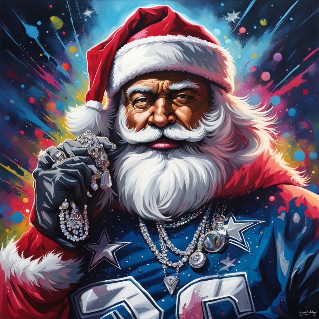 Gangsta Santa Claus in Graffiti Street Art Style