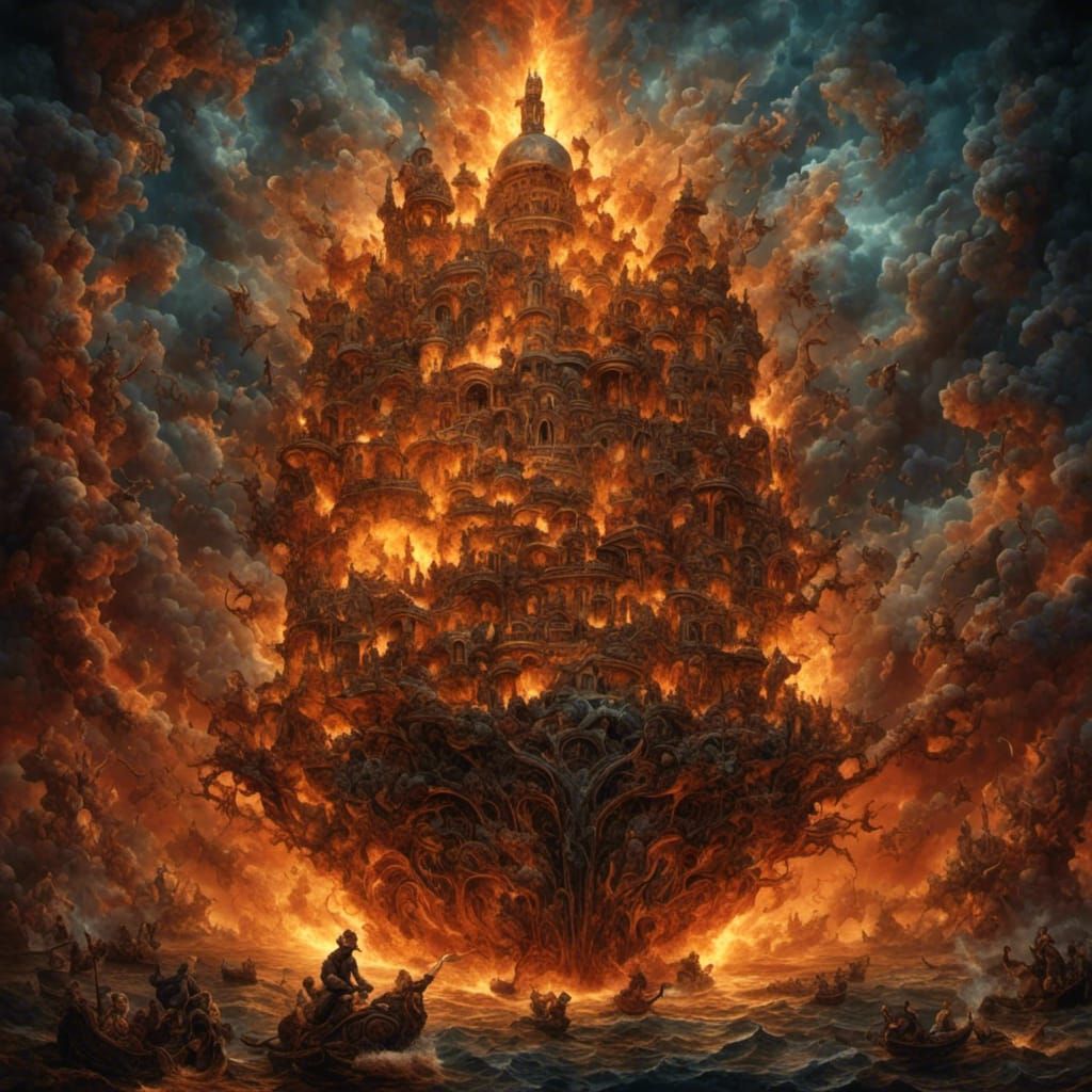 Hyperreal Death Engulfed in Flames