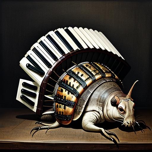 Snail Plays Accordion: Hyperrealistic Horror Art