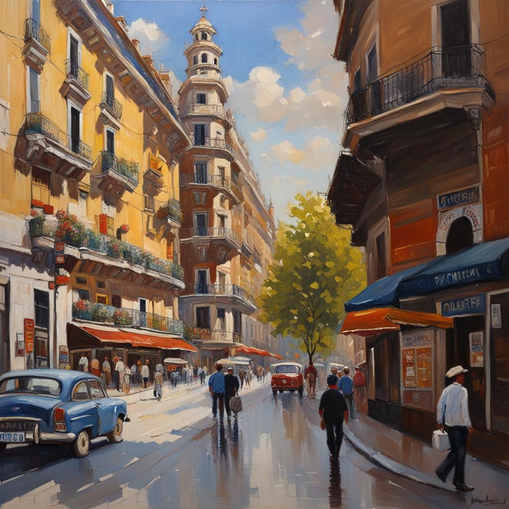 Madrid: Oil Painting by James Gurney Style