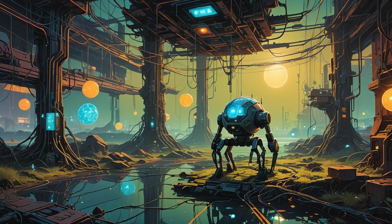 Bioluminescent Life in Glistening Networks: a Sci-Fi Wonder