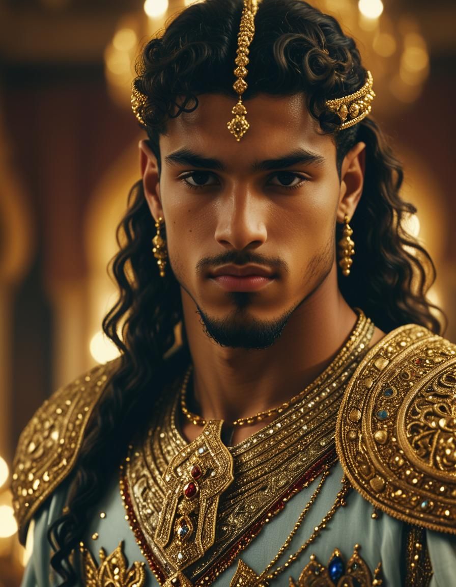 Arab King Portrait in Lavish Palace