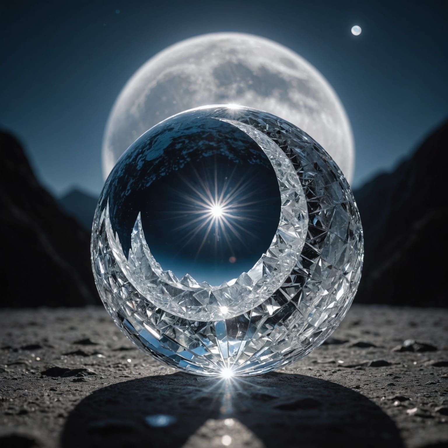 Brilliant Crystal Bathed in Moonlight