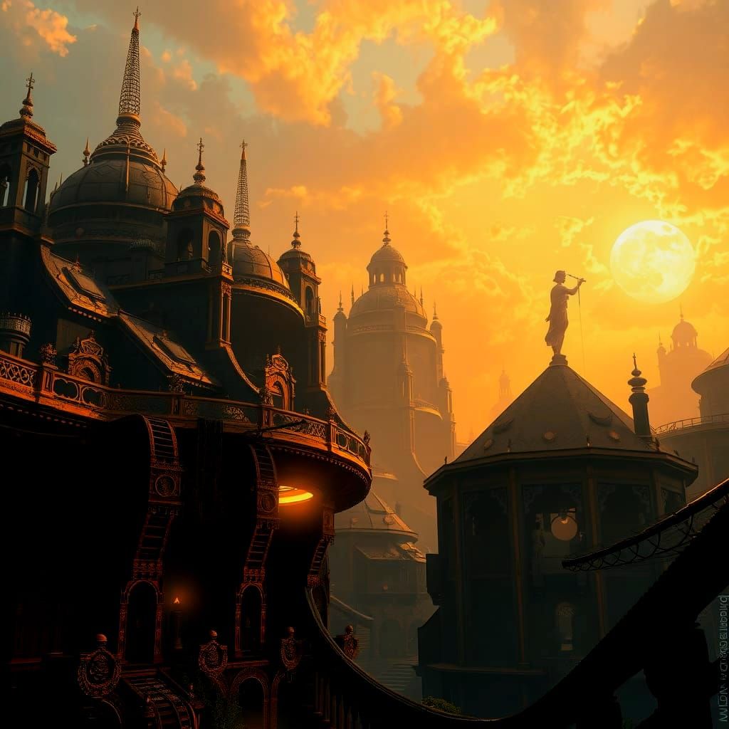 Utopian World's End: A Detailed Matte Painting