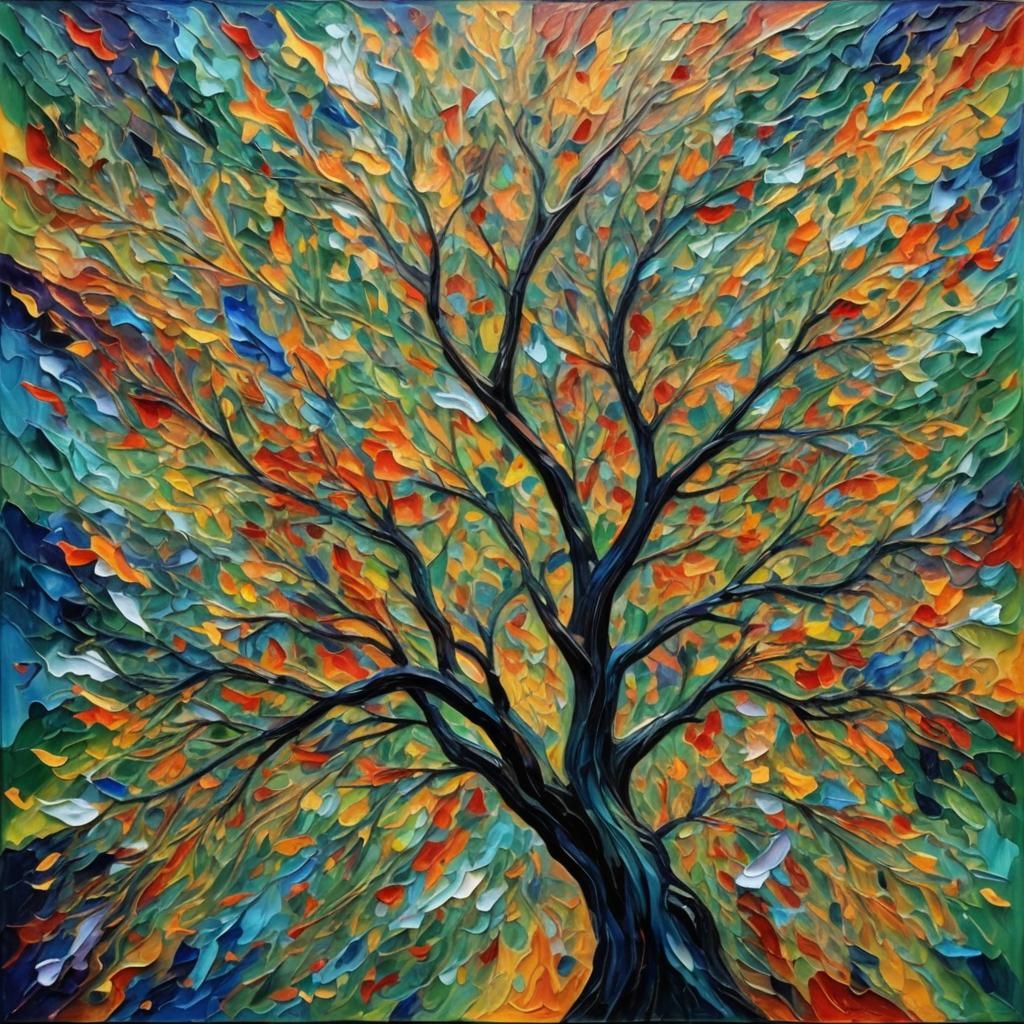 Expressionist Oil Painting of Time and Longing