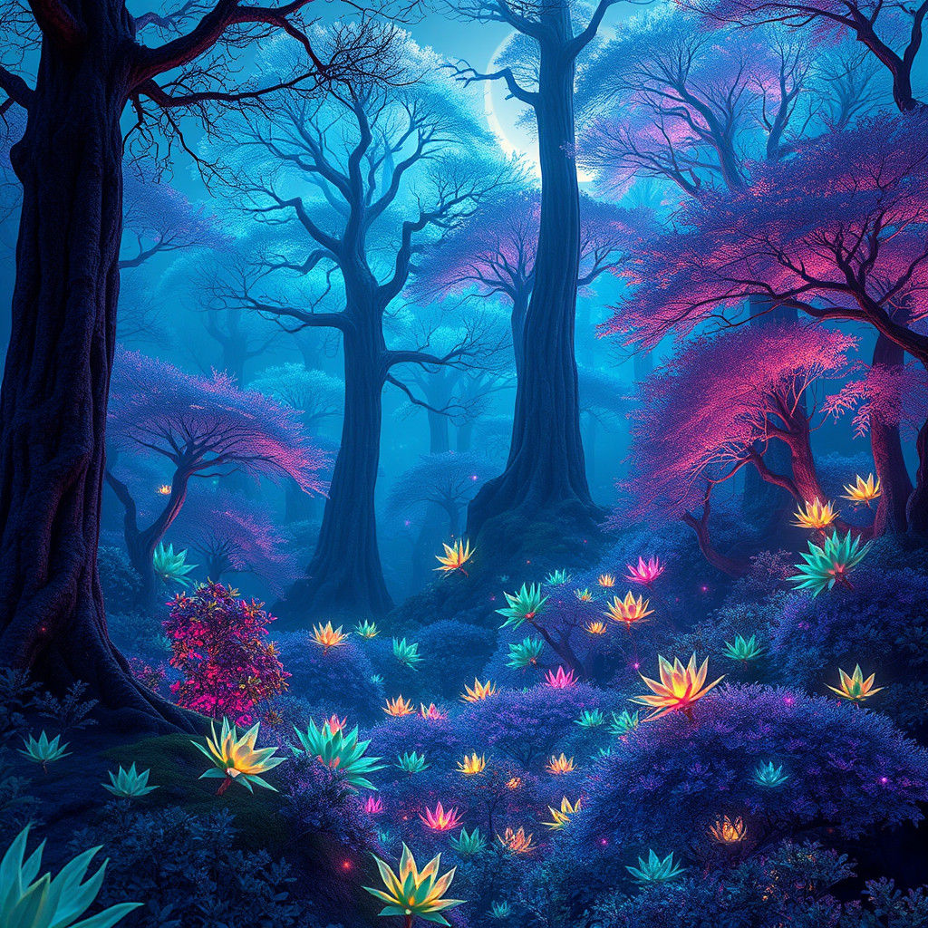 Mystical Alien Forest Landscape in 8K