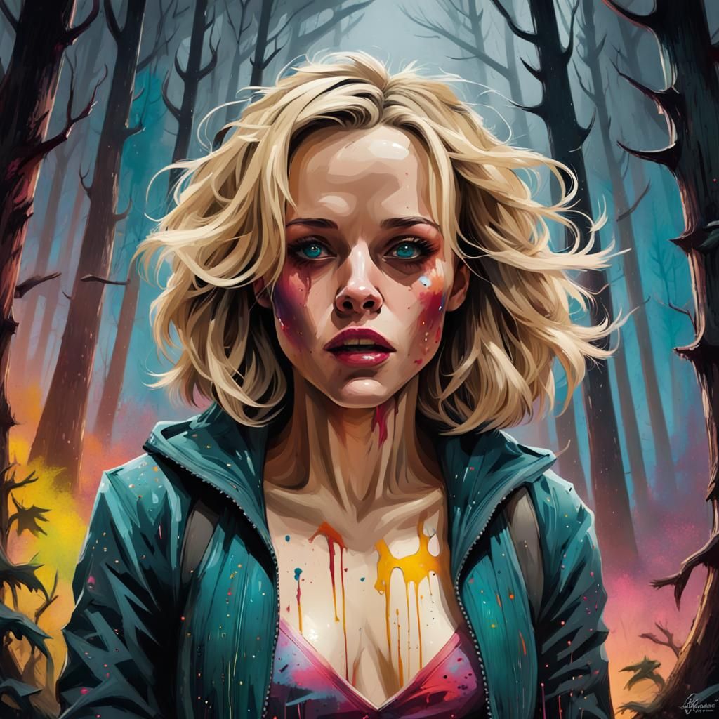 Ferocious Beast Emerges in Spooky Graffiti Art