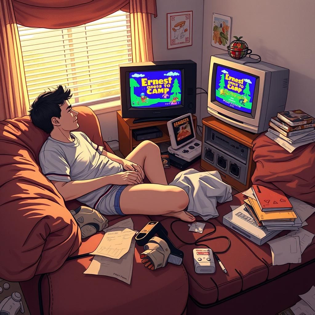 c64 game. i could spend all day in my underwear watching earnest goes to camp. calling in sick today