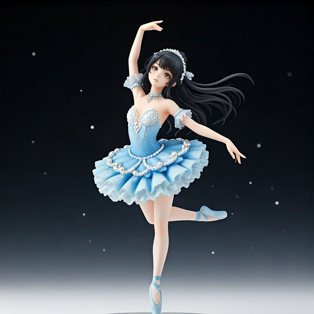 Porcelain Ballerina in Elegant Blue