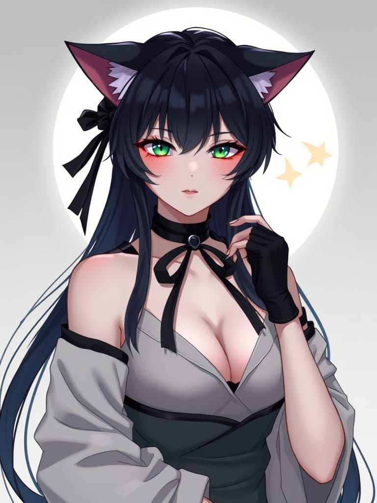 Elegant Kemonomimi Portrait in Loish Style