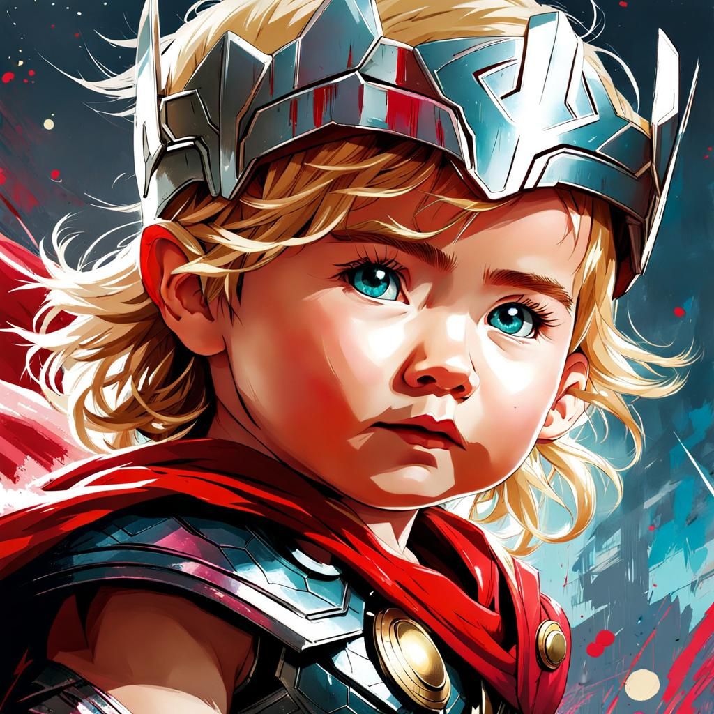 Cute Baby Thor Anime Portrait