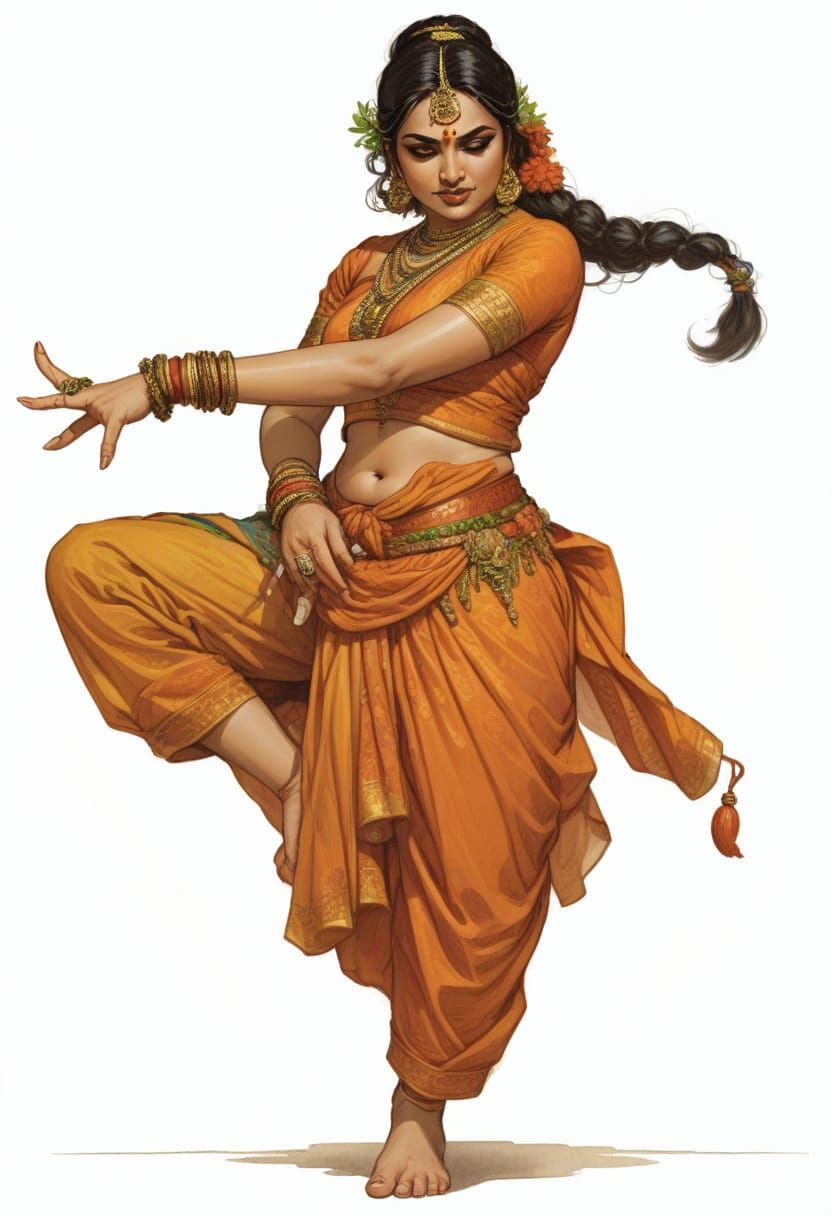 Indian Woman in Ceremonial Dress: Heroic Fantasy Illustratio...
