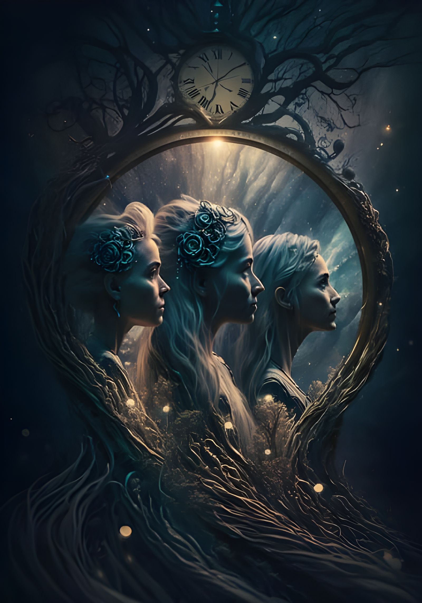 Surreal Weaving of Time by the Three Fates