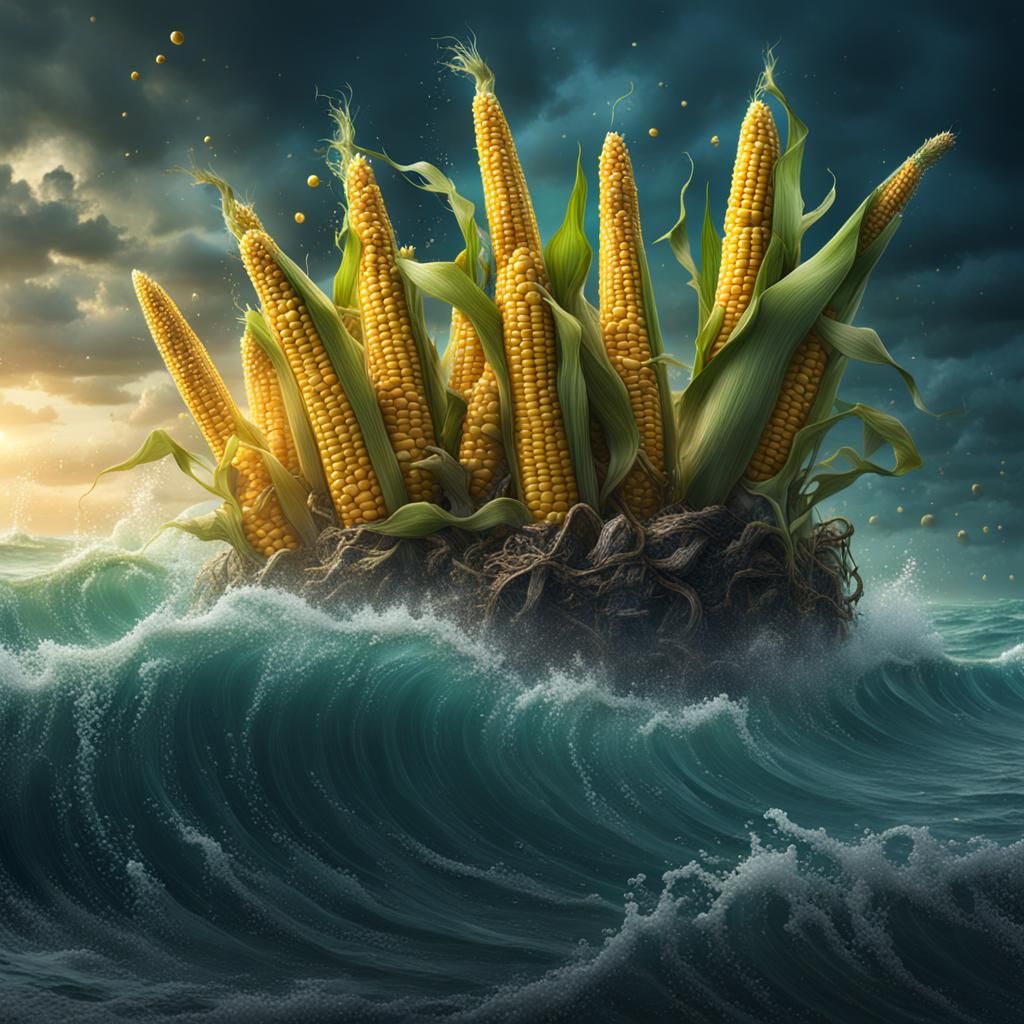 Corn in Ocean: Detailed Matte Painting