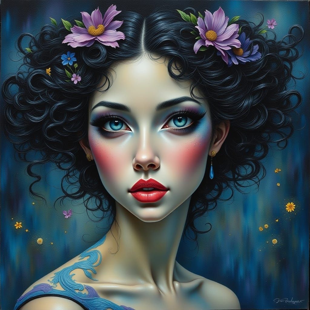 Blue Eyed Latina Warrior Sheds Tears