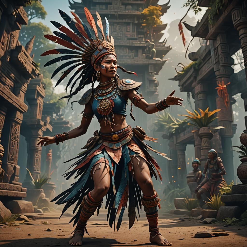Surreal Tribal Woman Dancing: Fantasy Concept Art