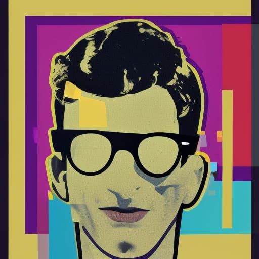 Young Man in Cowboy Hat: Pop Art Screen Print