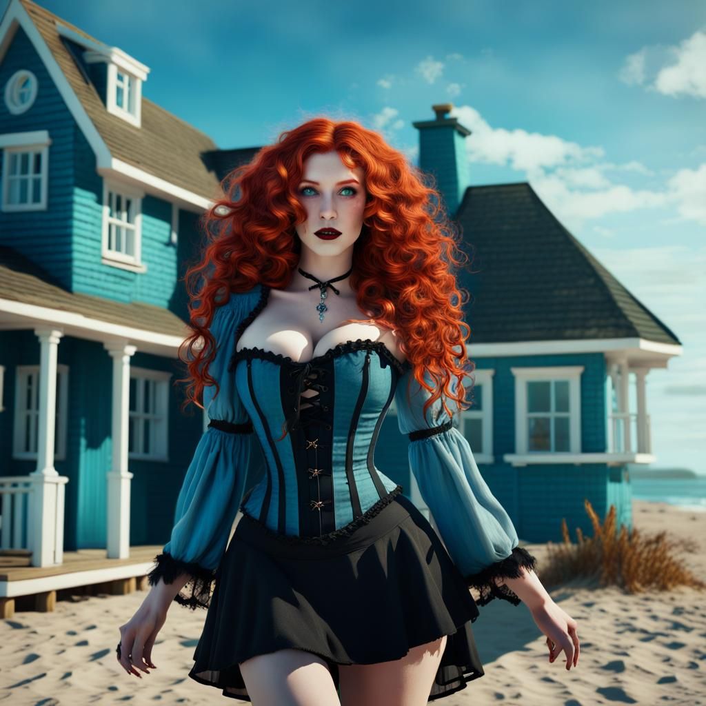 Summer Witch on the Beach: Fantasy Art