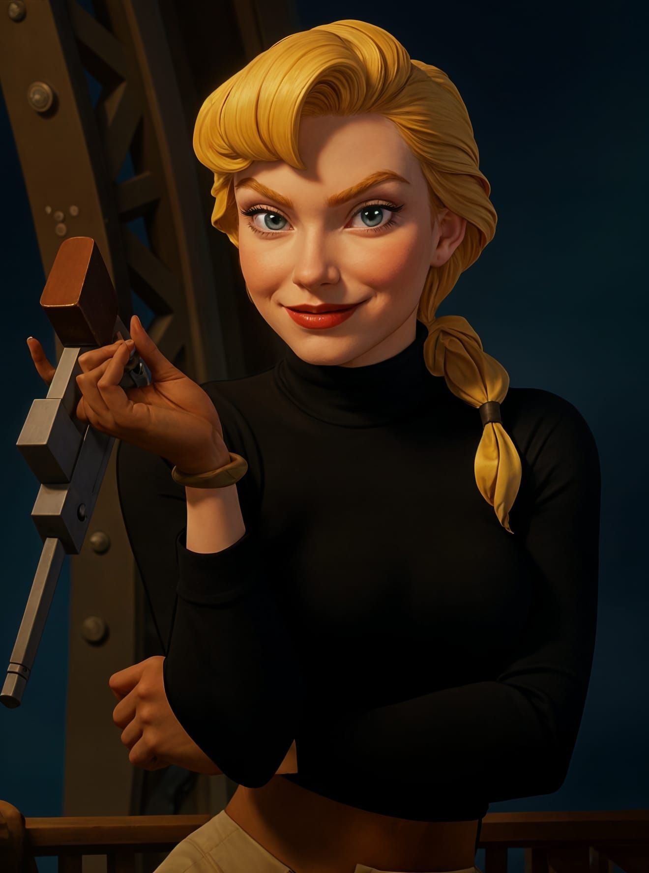 Helga Sinclair Portrait in Retro Film Style