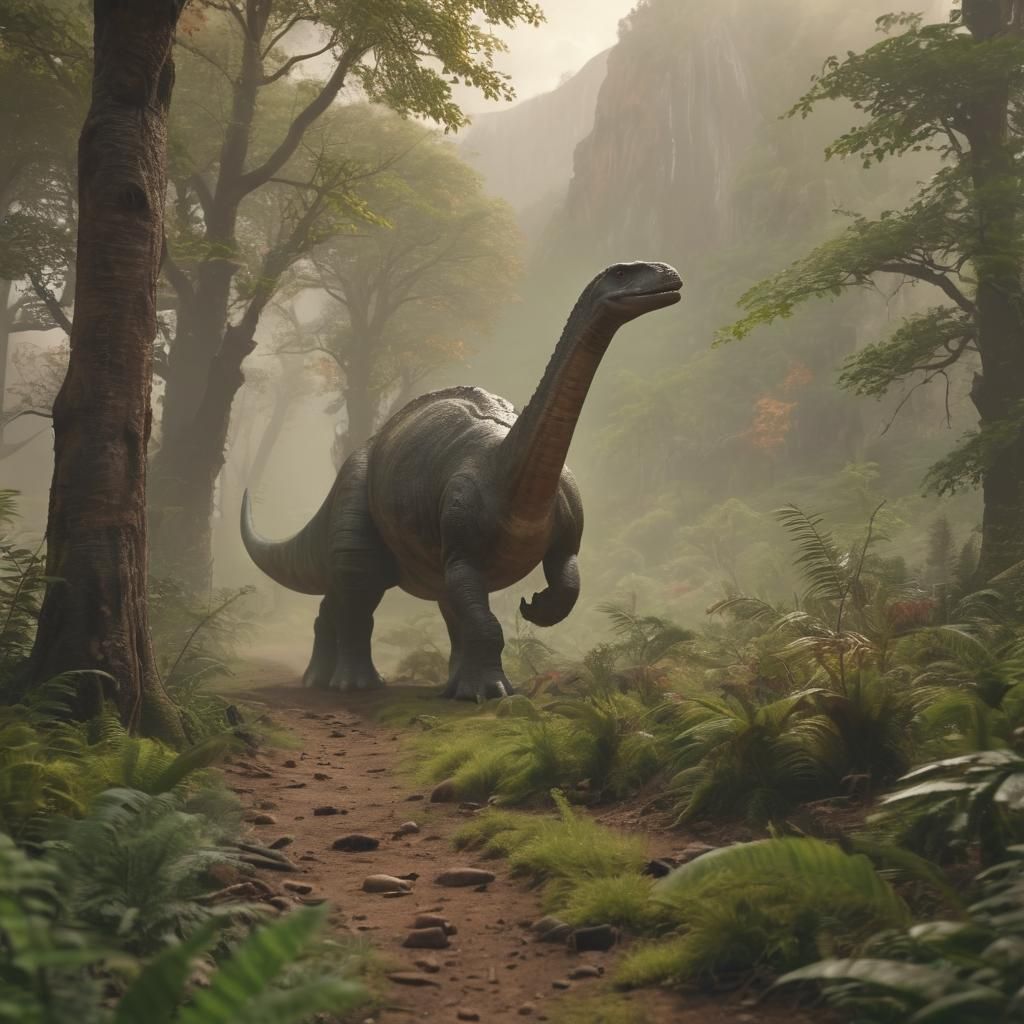 Triassic Masterpiece: Apatosaurus in Earthy tones