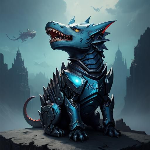 Cute Kitten, Dragon, Robot, Shark, and Dog