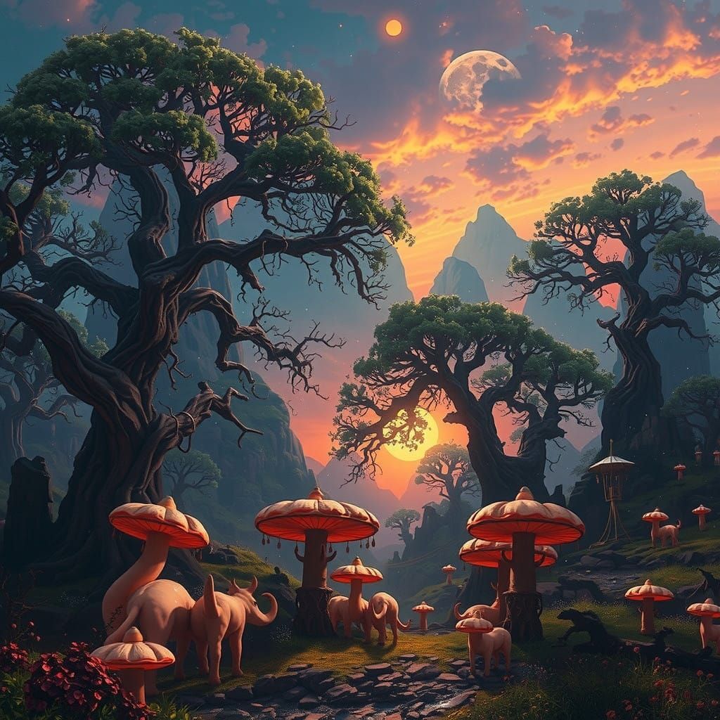 Epic Fantasy Realm in Rich, Vibrant Colors