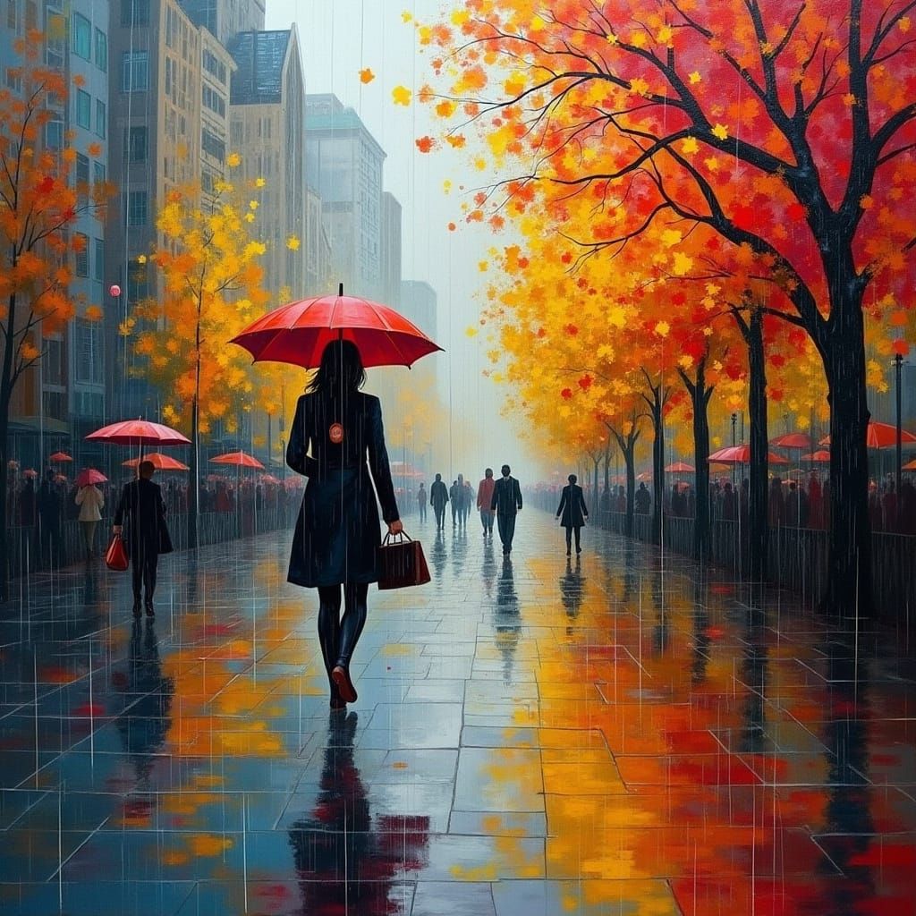 Vibrant Cubist Fragmentation in Dynamic Euclidean Rain