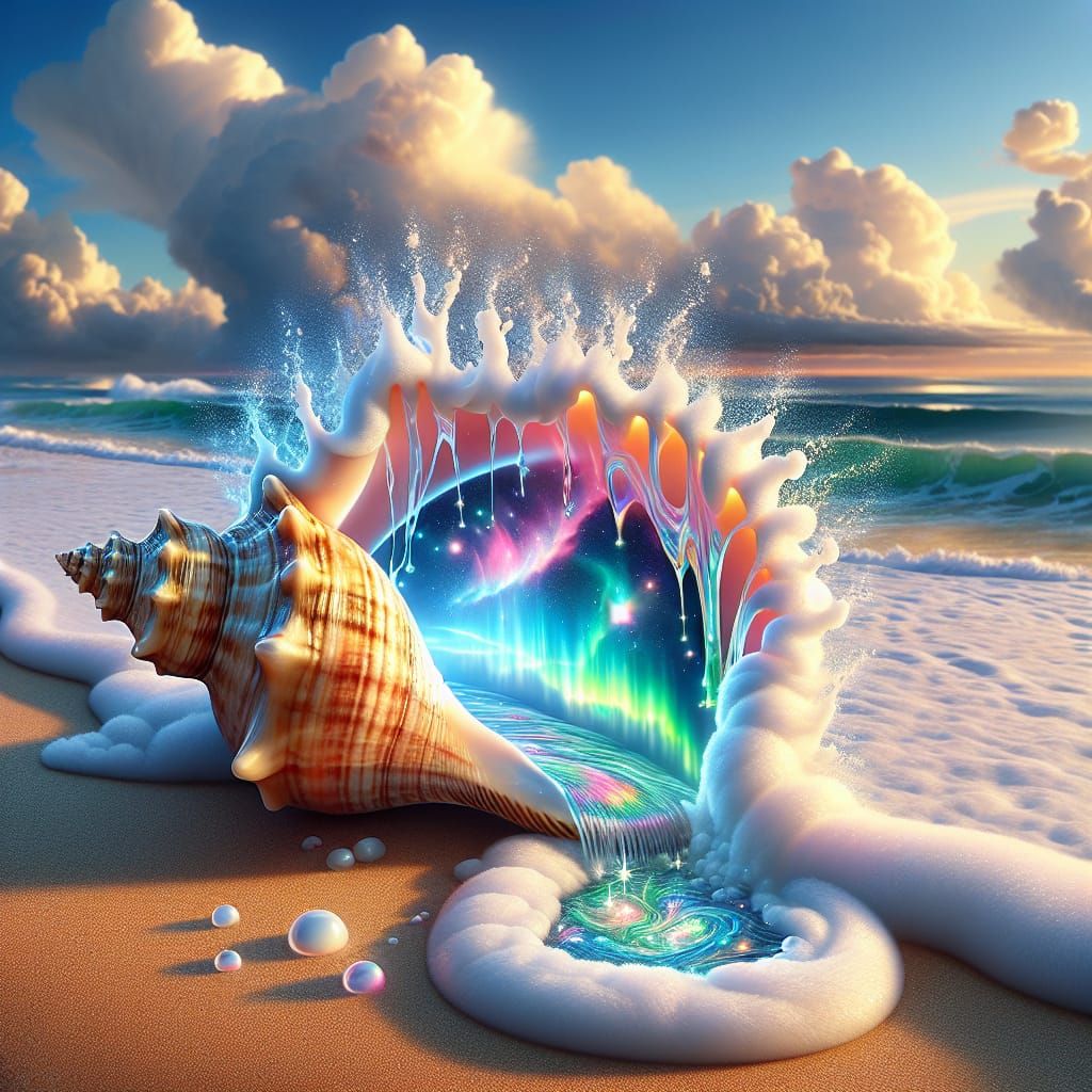 the water just come and go, it enters inside filling it with...