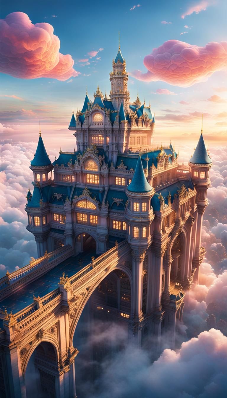 Air Kingdom Palace at Dawn in Cinematic Style