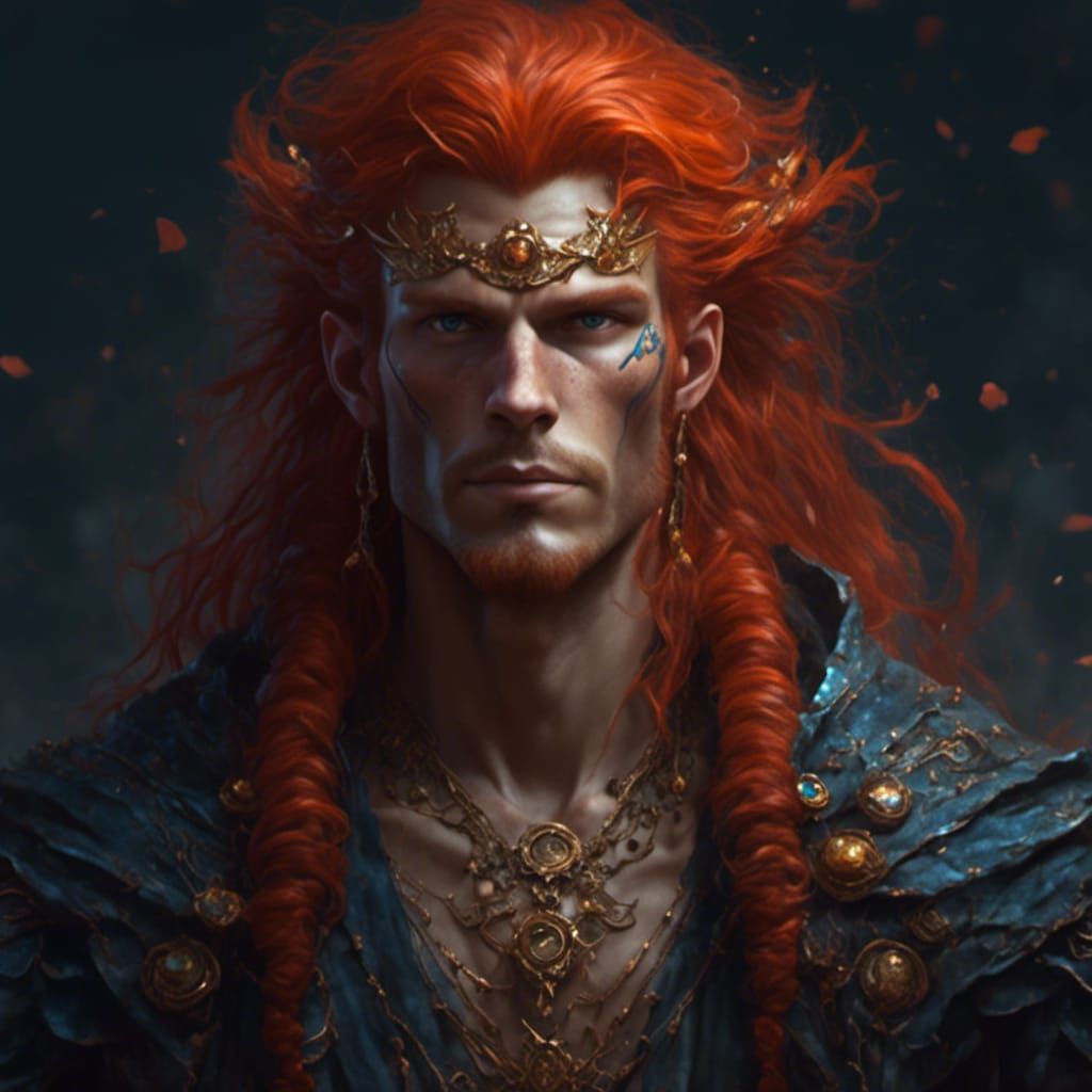 Hyperreal Redhead Sorcerer Portrait