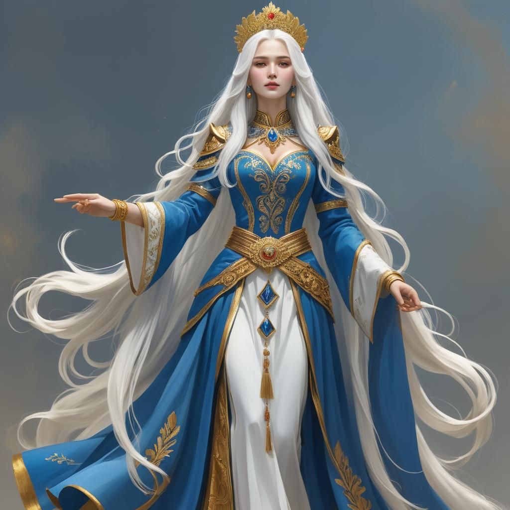 Regal Woman in Golden Accents