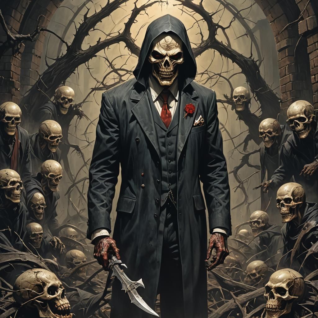 Sinister Rebirth: A Dark Fantasy Scene