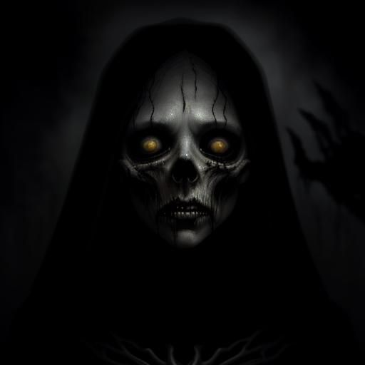 Eerie Ghost Portrait in Dark Surrealism