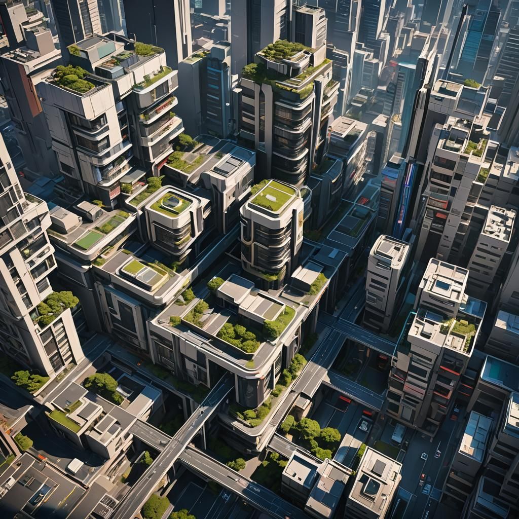 Futuristic Mansion Complex in Anime-Inspired 3D Art