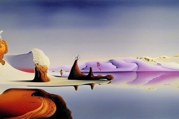 Surreal Winter Fantasy Landscape in Dreamlike Style