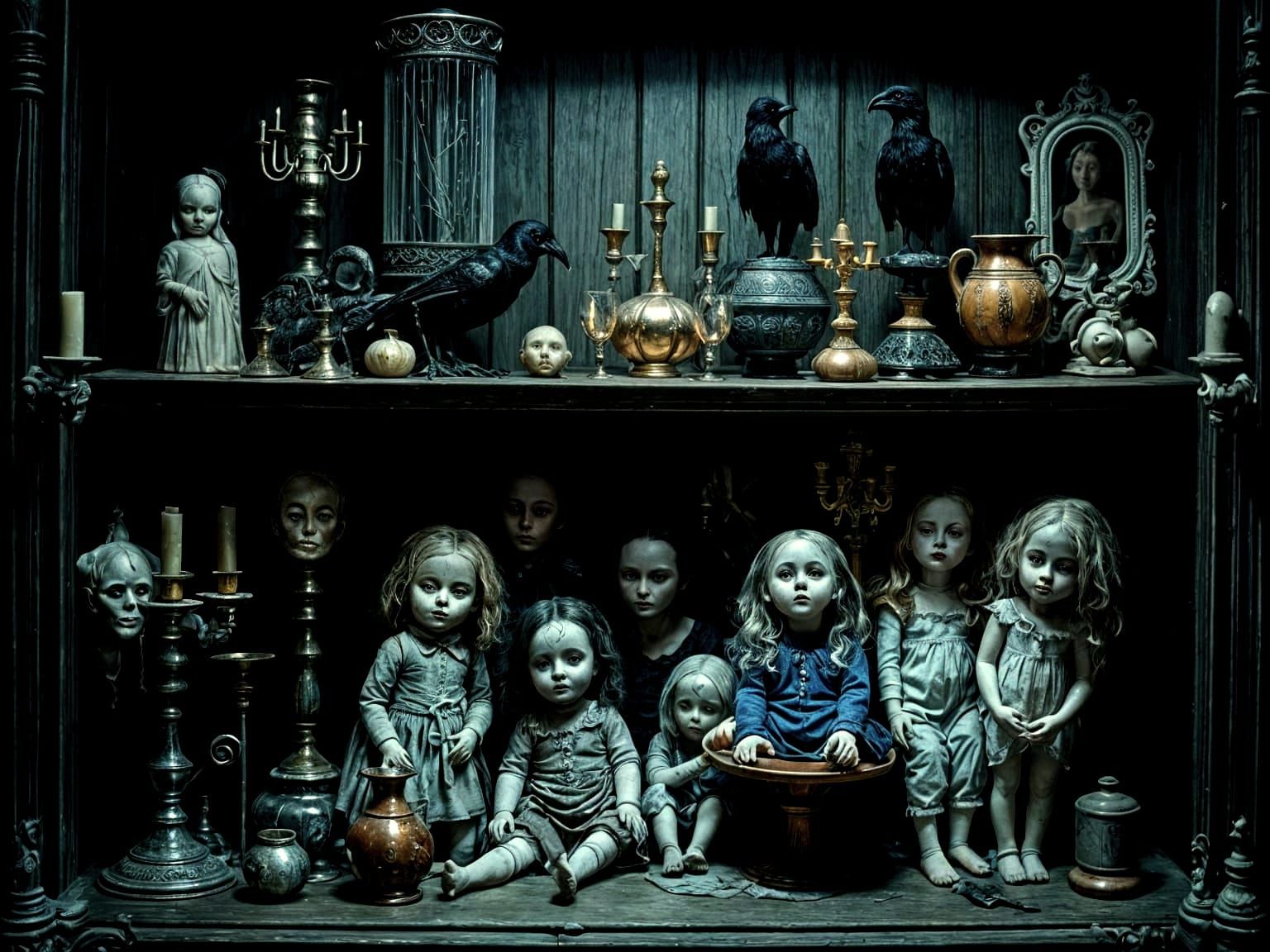 Creepy Dolls and Macabre Objects in Horror Art