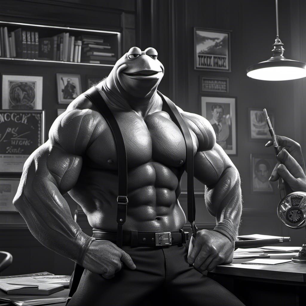 Film noir detective kermit