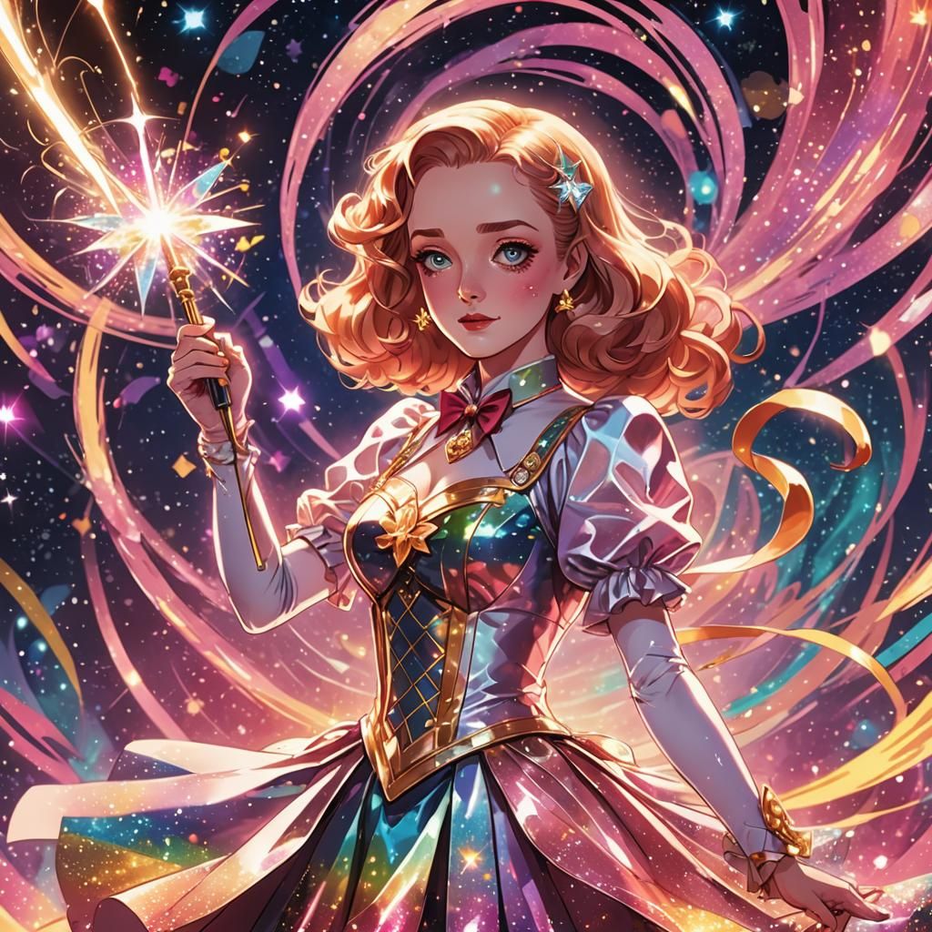 Magical Girl Anime Portrait in Studio Trigger Style