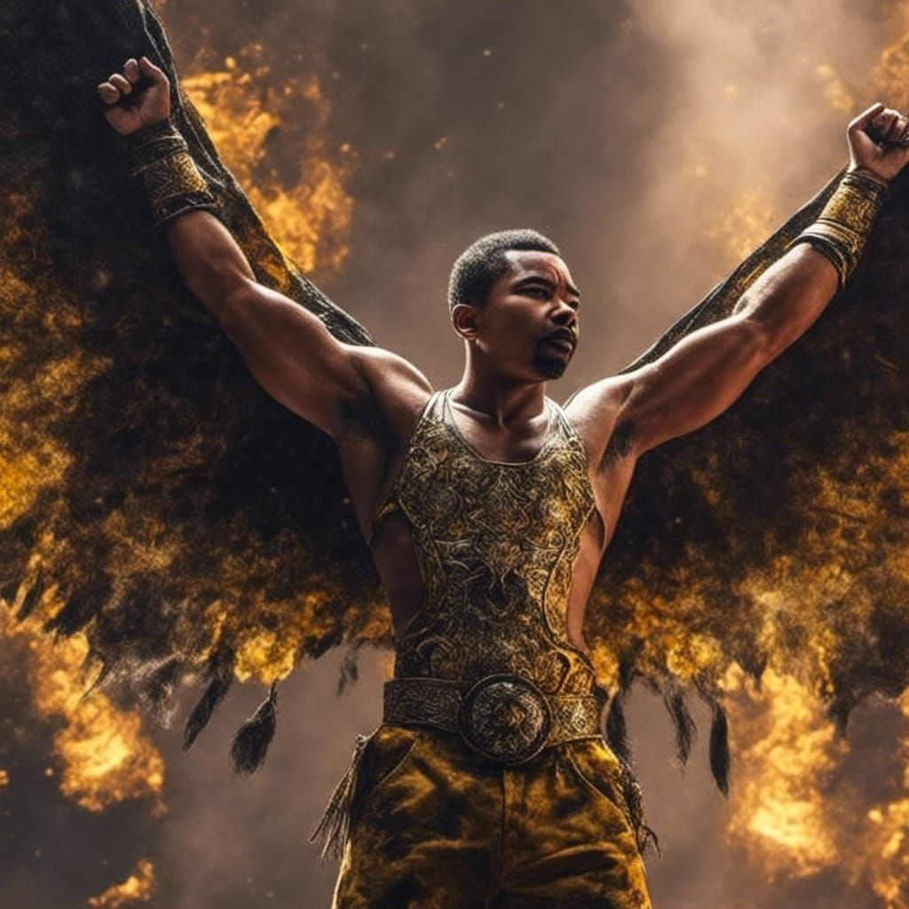 Powerful Superhero in Epic Cinematic Style