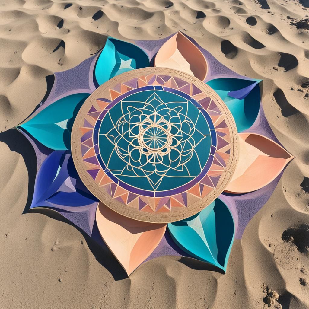Sacred Geometry Mandala Sandcastle Art