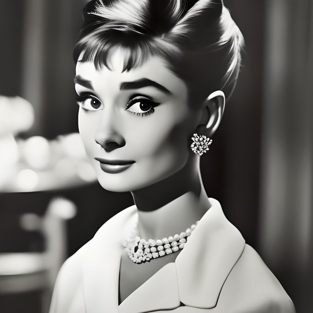 Audrey Hepburn at Breakfast: Vintage Sepia Photography