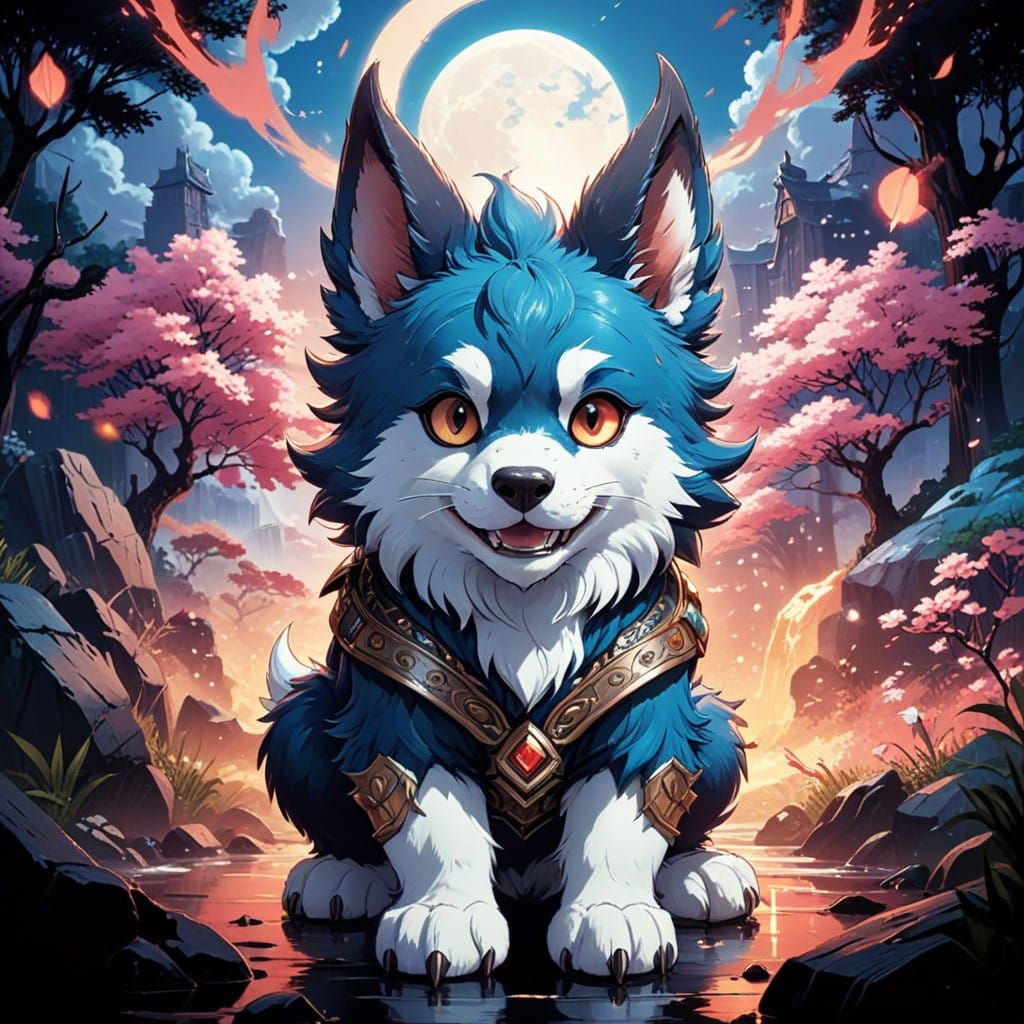 Angelic Punk Fantasy Creature in Comic Book Style