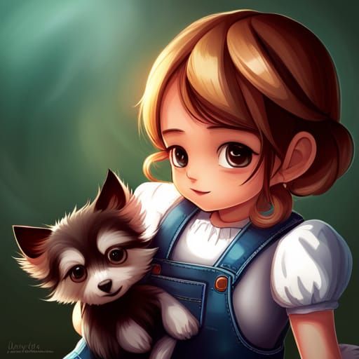 Girl and Her Dog
