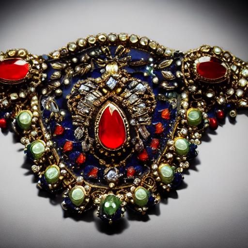 Ornate Jeweled Breastplate in Hyperrealistic Style