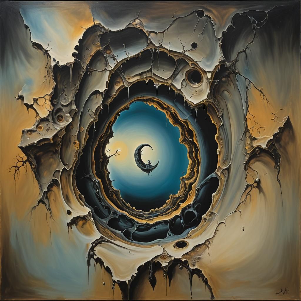 Surreal Dark Hole Nightmare, Salvador Dali Style