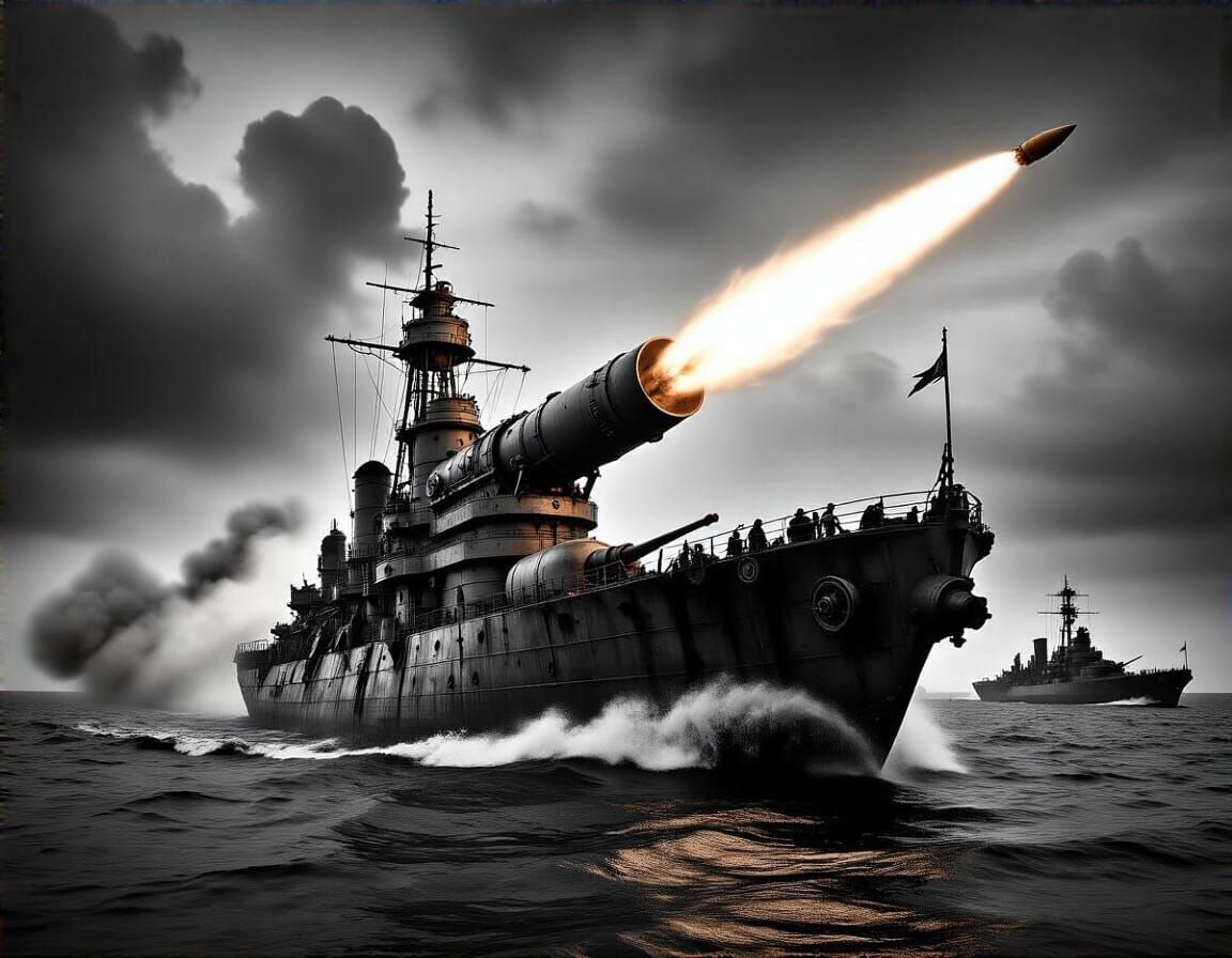 A Ship Firing a Rocket