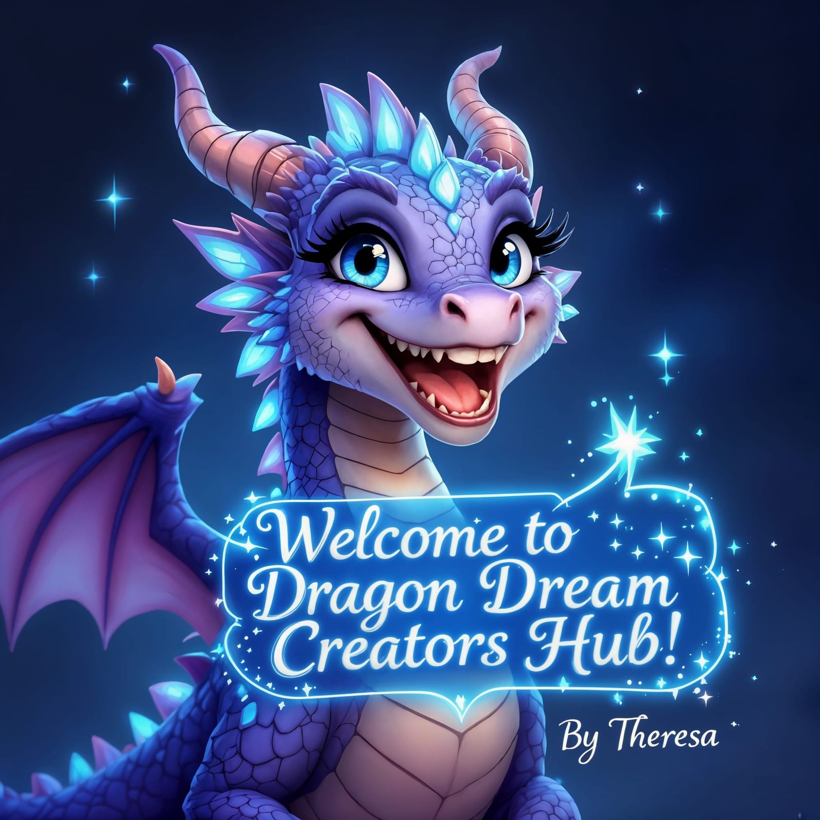 Smiling Glowing Dragon Welcomes You