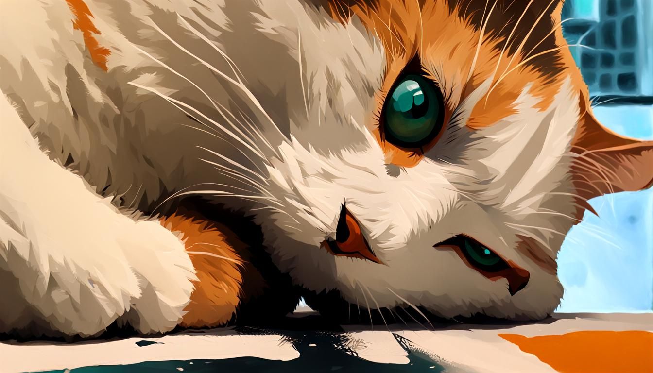 Macavity in Shadows: An Abstract Expressionist Painting