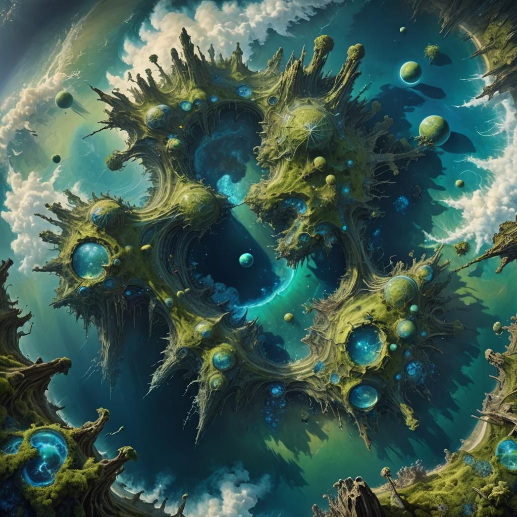 Spectacular View of Exoplanet with Bioluminescent Coastline