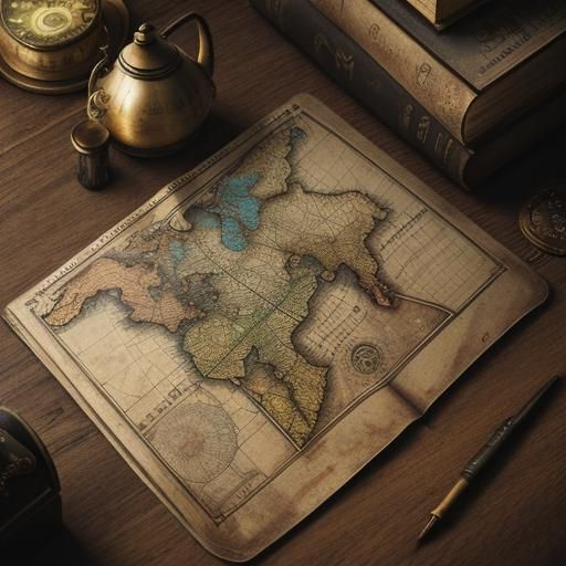 Steampunk Maps in Hyperrealistic Detail